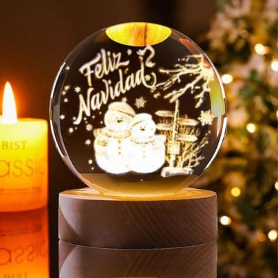 LAMPARA 3D CRISTAL NAVIDAD