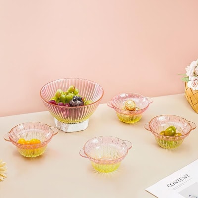 SET 5 POCILLOS DE VIDRIO TIDE FLOWERS 1681