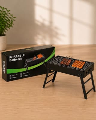 PARRILLA PORTABLE BARBECUE CAJA NEGRA