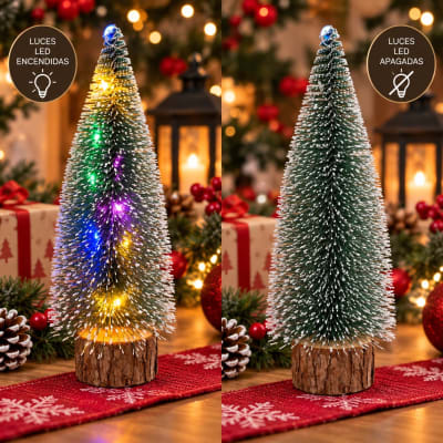 MINI ARBOL DE MESA NAVIDEÑA CON LUCES 24CM1