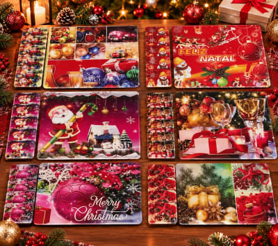SET DE INDIVIDUAL CON PORTA VASO NAVIDEÑO4
