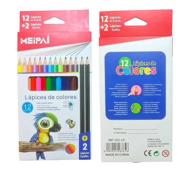 LAPICES DE COLORES + 2 LAPICES GRAFITOS MEIPA 0
