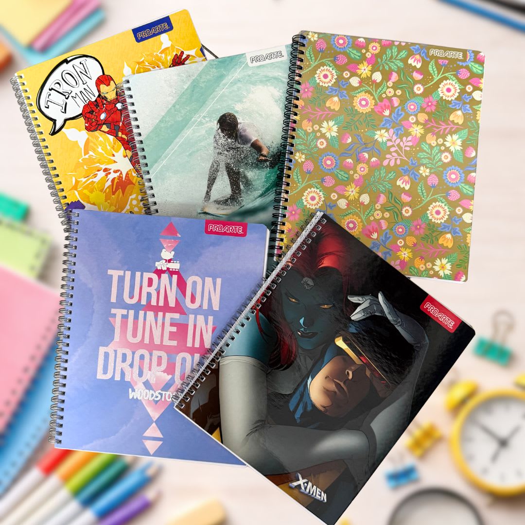 PACK 10 CUADERNO UNIVERSITARIO PROARTE DISEÑOS SURTIDOS5