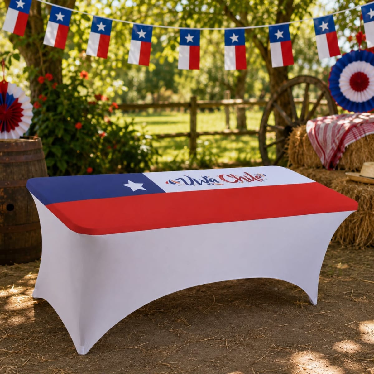 FUNDA DE MESA ELASTICA FIESTAS PATRIAS 180X75X75CM 0