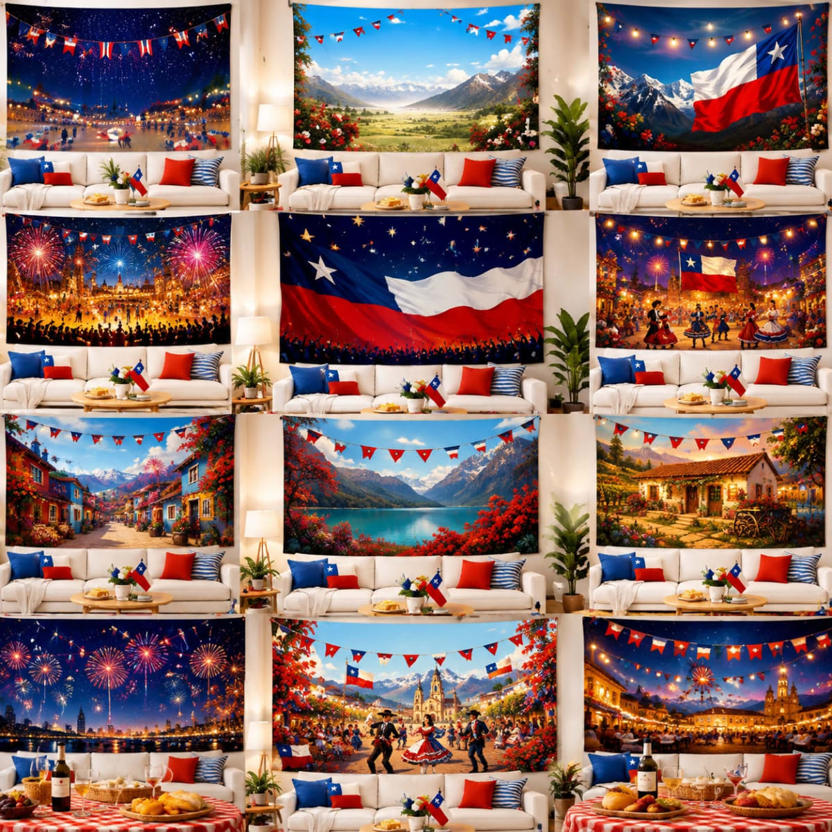 TAPIZ DECORATIVO FIESTAS PATRIAS 200X180CM 0