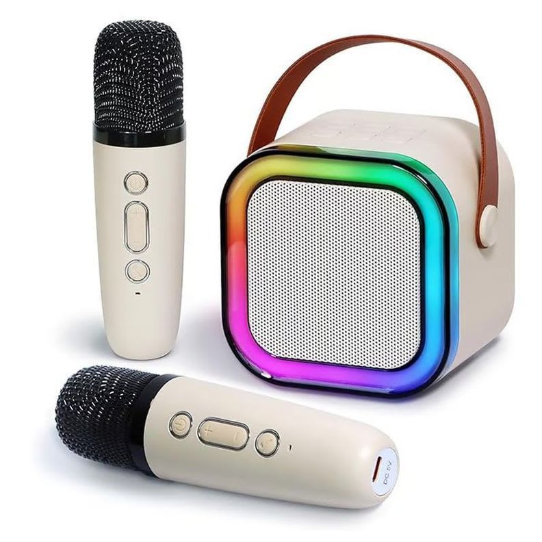 PARLANTE + 2 MICROFONOS KARAOKE COLORFUL3