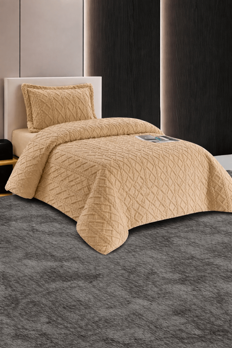 COBERTOR TRENZADO 1.5 PLAZA + 1 FUNDA4