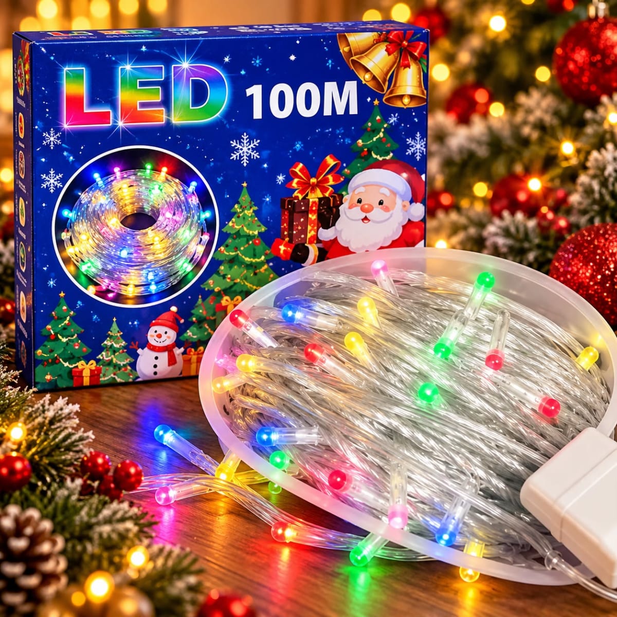 CARRETE DE LUCES DE 100M CON ENCHUFE2