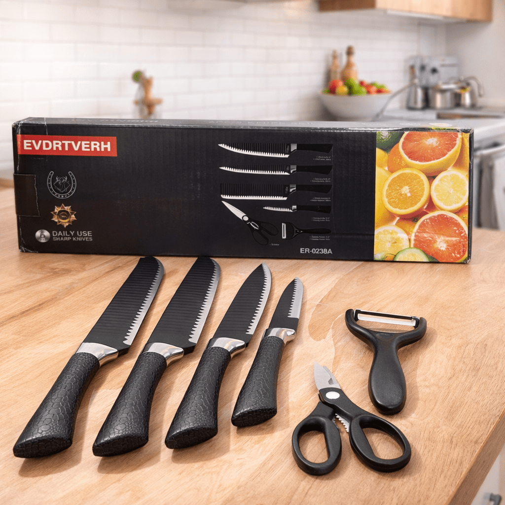 SET DE CUCHILLOS 6PCS NEGRO 0