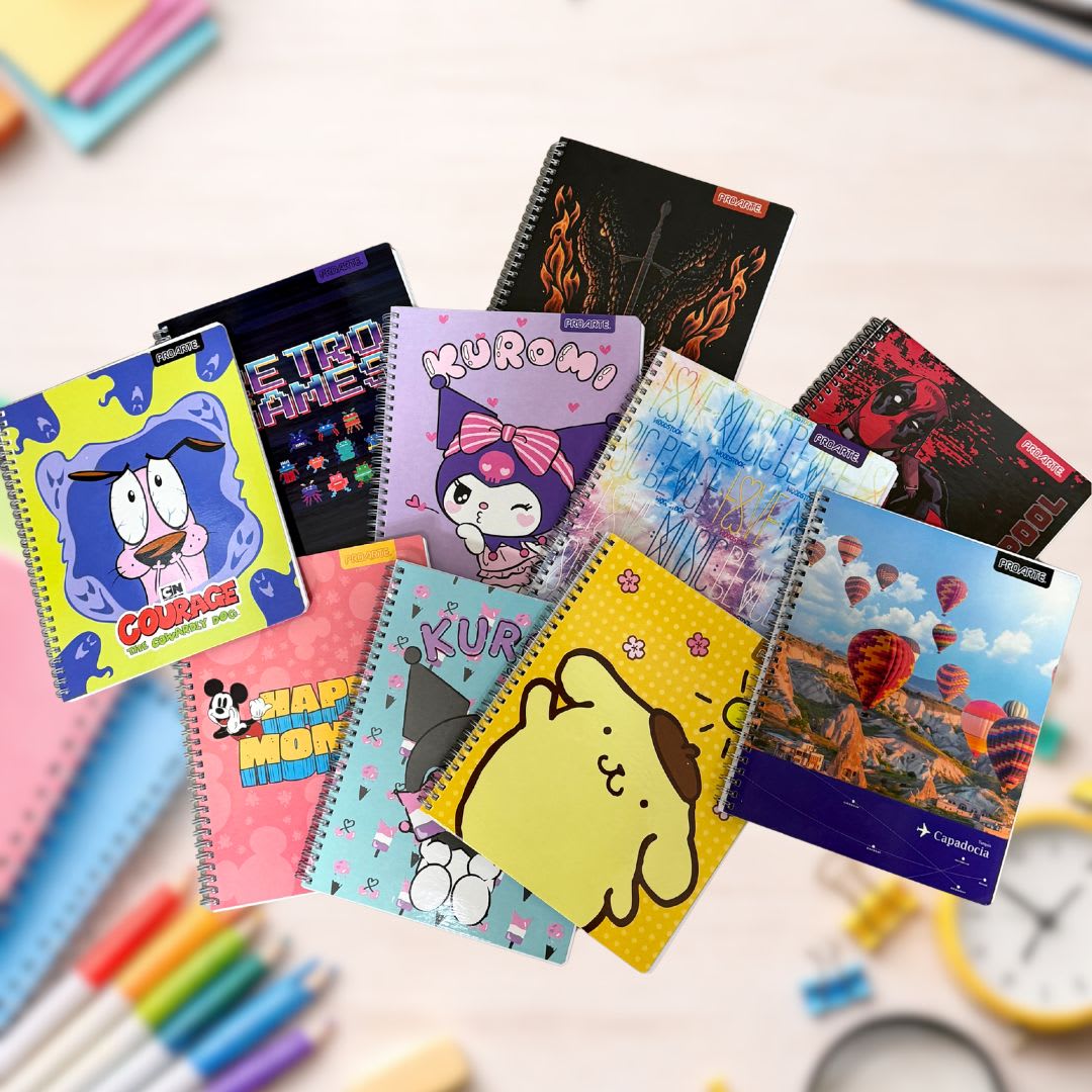 PACK 10 CUADERNO UNIVERSITARIO PROARTE DISEÑOS SURTIDOS6