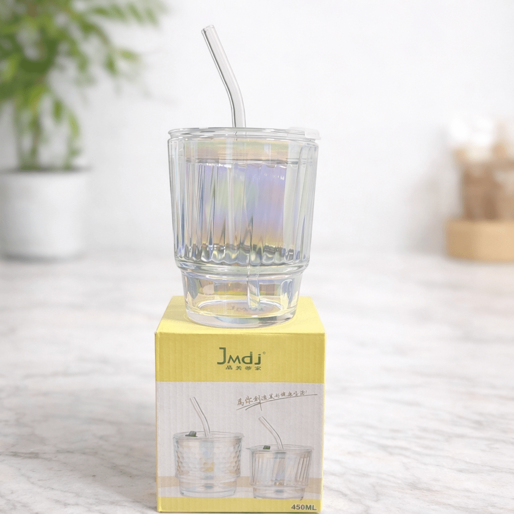 VASO DE VIDRIO CON BOMBILLA JMDJ2