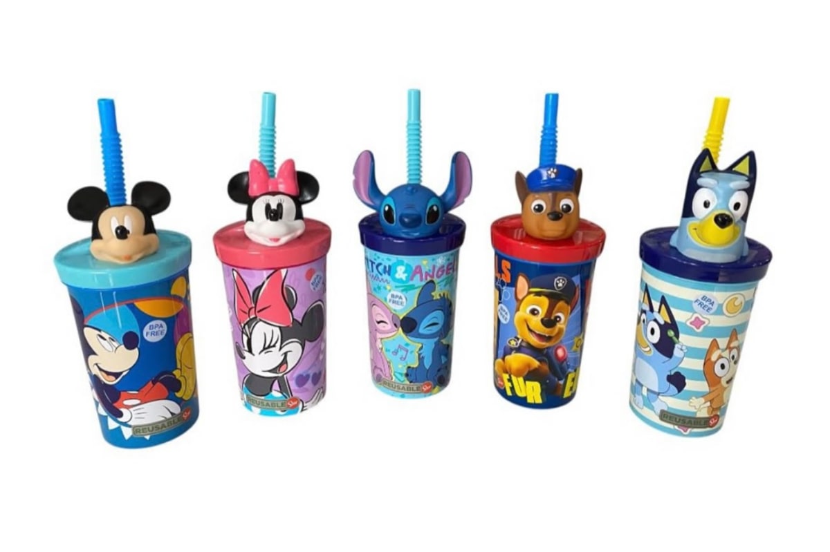 VASO CON BOMBILLA Y FIGURA 3D SURTIDAS 360ML3