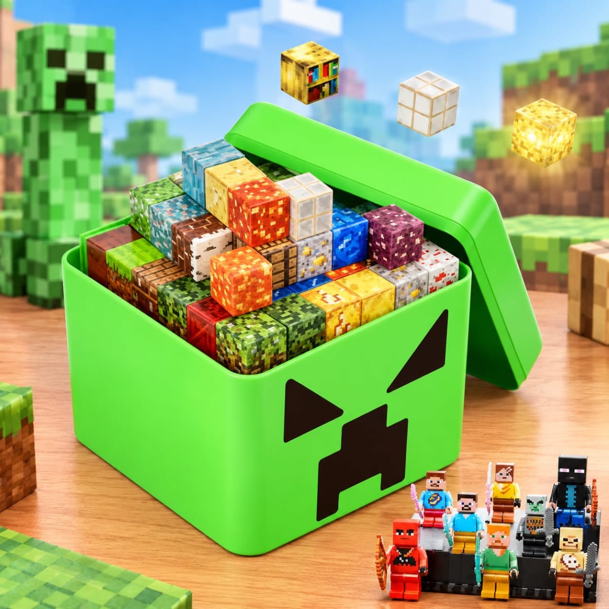 CAJA DE BLOQUES IMANTADOS 100PCS MINECRAFT3