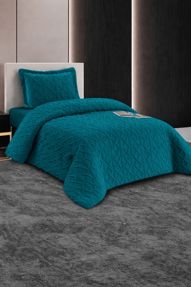 COBERTOR TRENZADO 1.5 PLAZA + 1 FUNDA 0