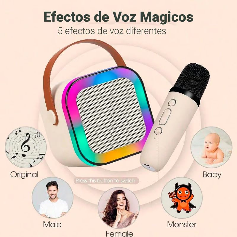 PARLANTE + MICROFONO KARAOKE COLORFUL5