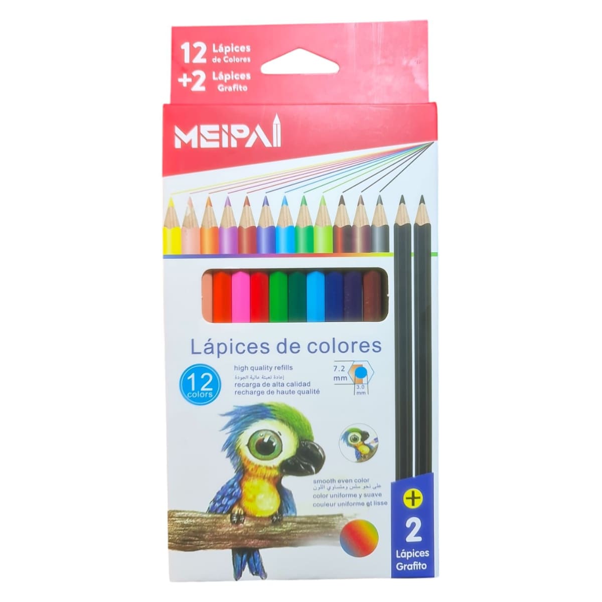 LAPICES DE COLORES + 2 LAPICES GRAFITOS MEIPA2