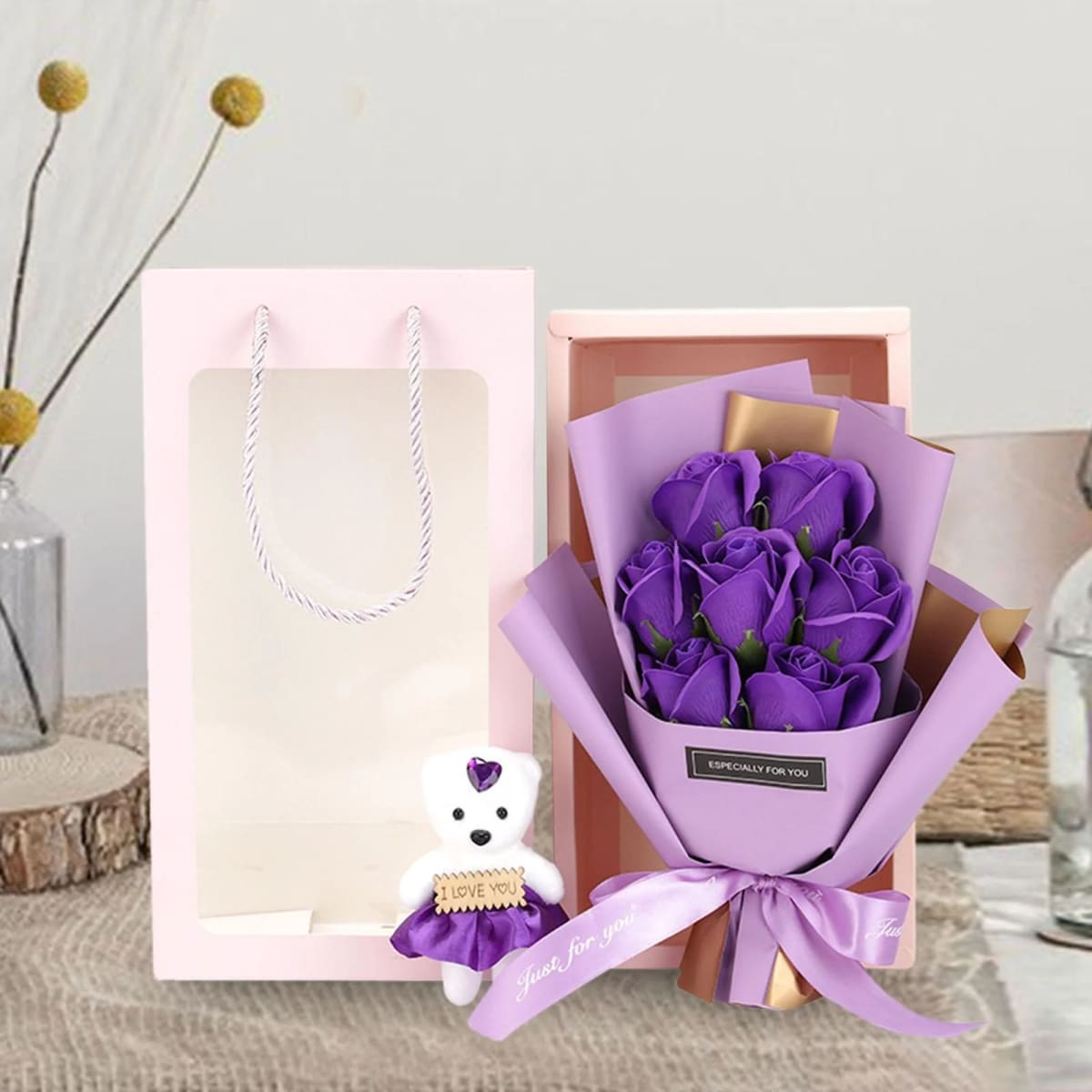 RAMO DE ROSAS CON OSITO 0