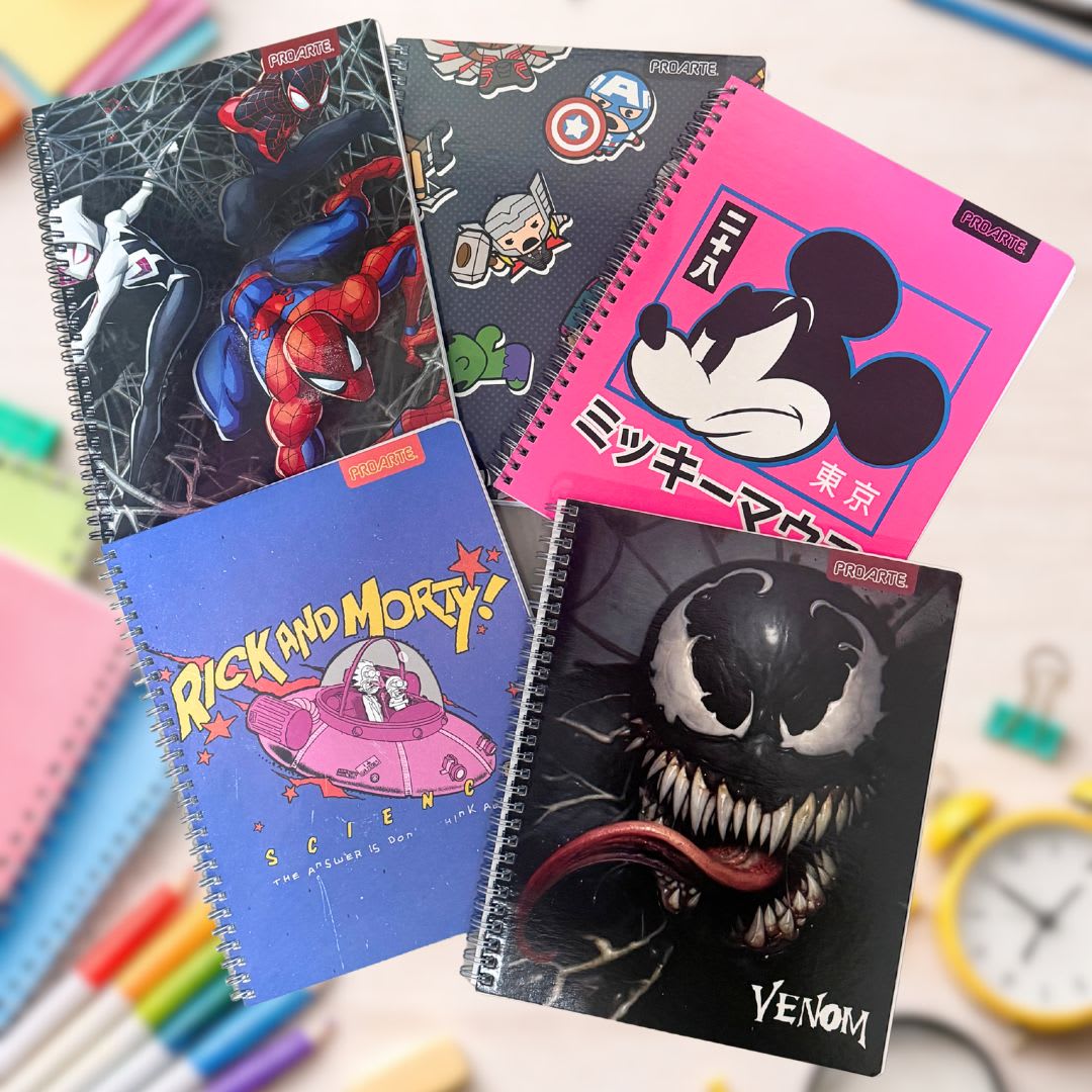 PACK 10 CUADERNO UNIVERSITARIO PROARTE DISEÑOS SURTIDOS3