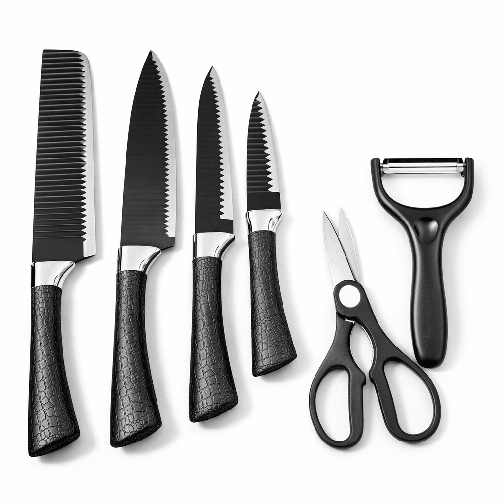 SET DE CUCHILLOS 6PCS NEGRO3