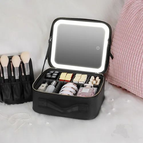 MALETA DE MAQUILLAJE CON ESPEJO LED1