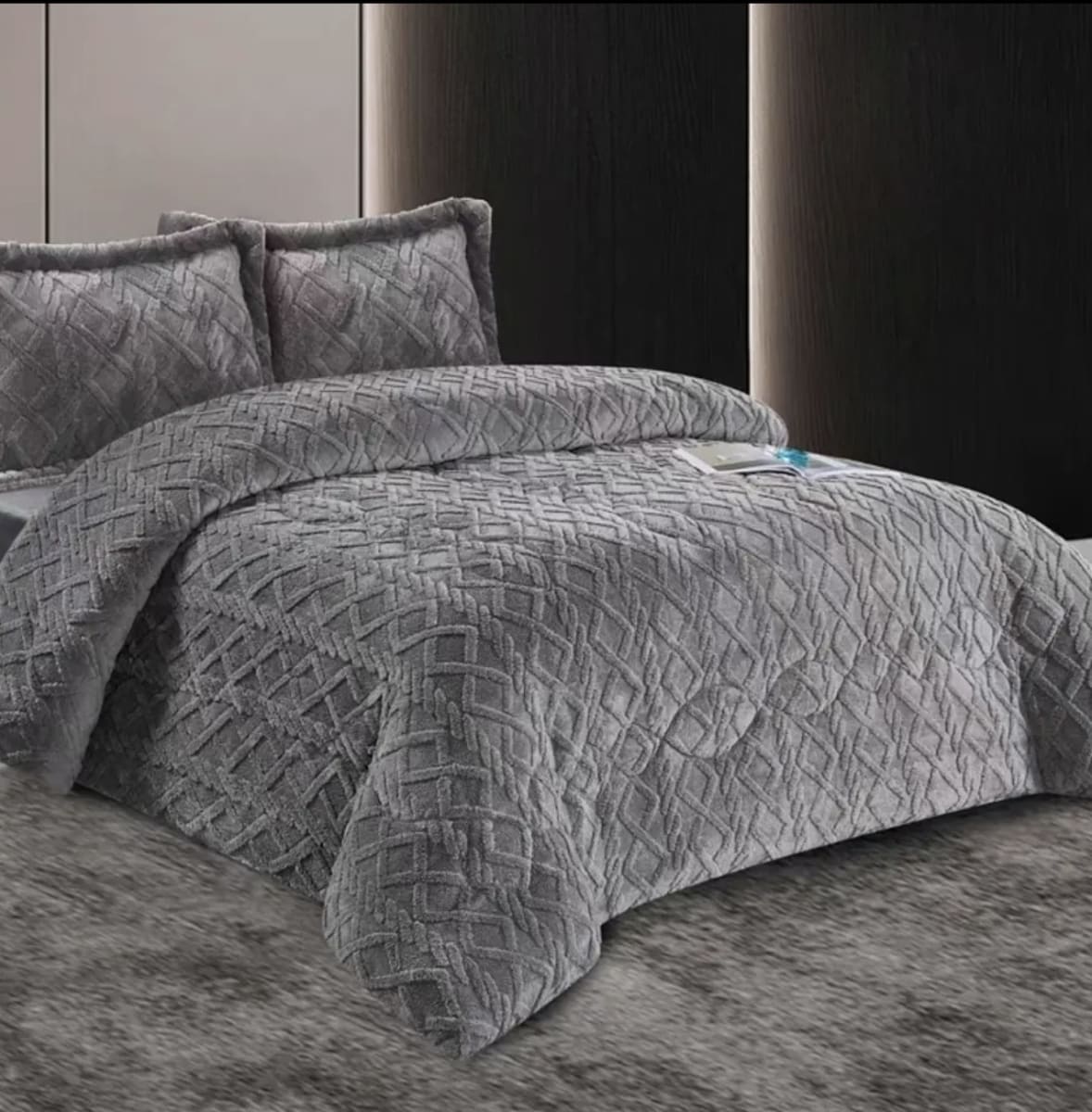 COBERTOR TRENZADO 2 PLAZAS + 2 FUNDAS3