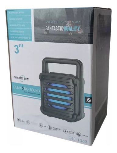 PARLANTE PORTABLE NEGRO GTS-1363 0