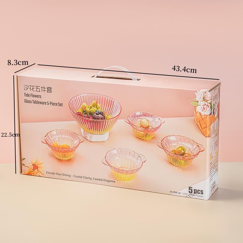 SET 5 POCILLOS DE VIDRIO TIDE FLOWERS 1682