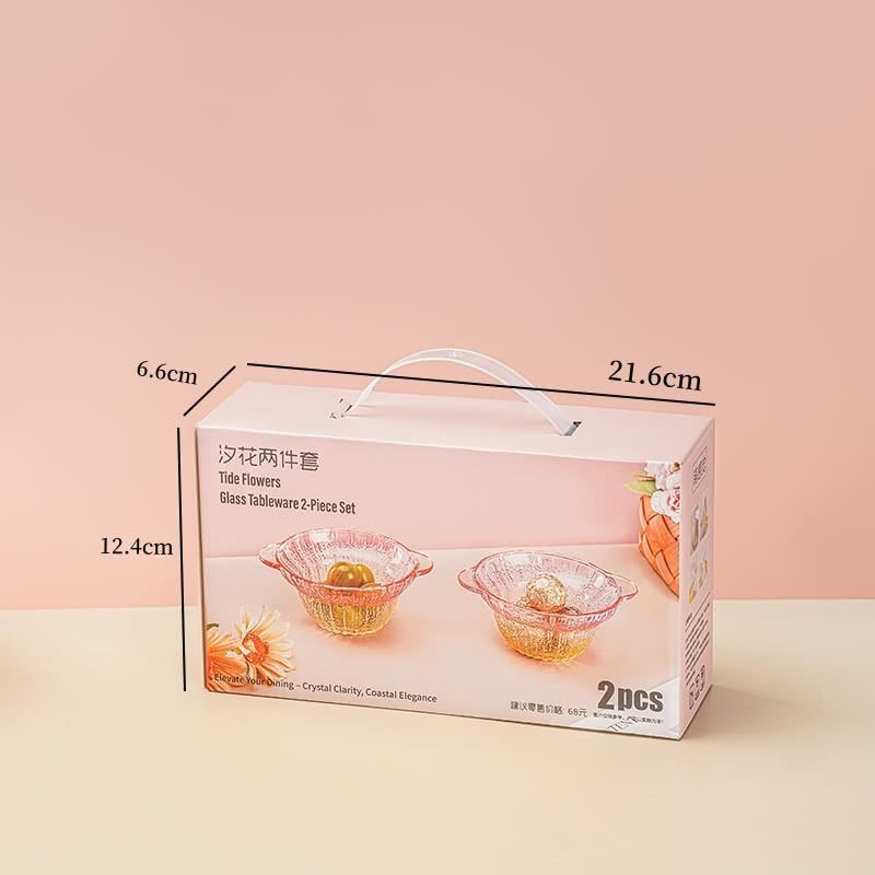 SET 2 POCILLOS DE VIDRIO TIDE FLOWERS 682