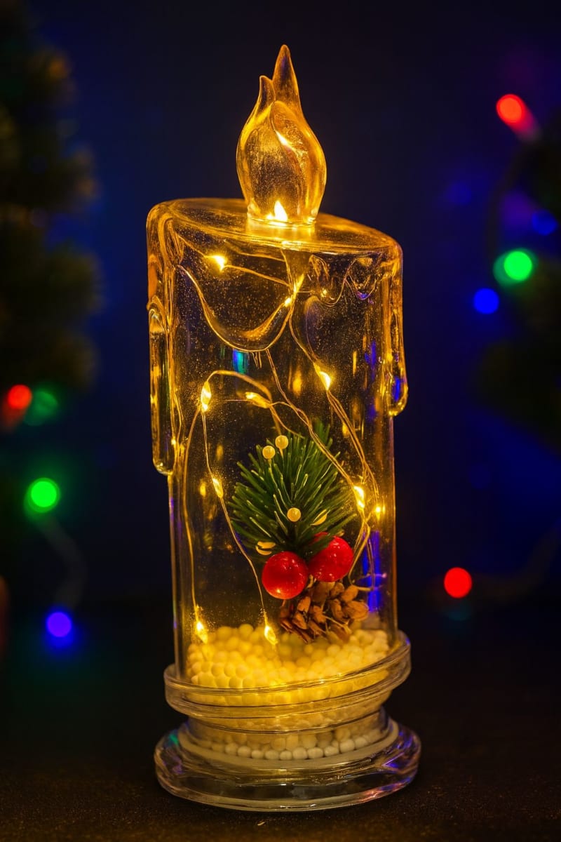 VELA CON LUCES NAVIDEÑA 0