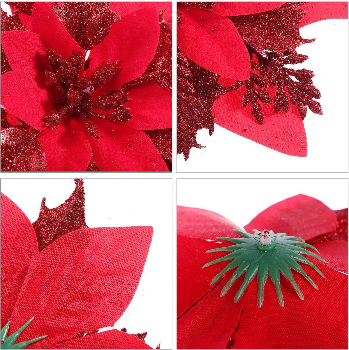 PACK 10 FLOR NAVIDEÑA ESCARCHADA3