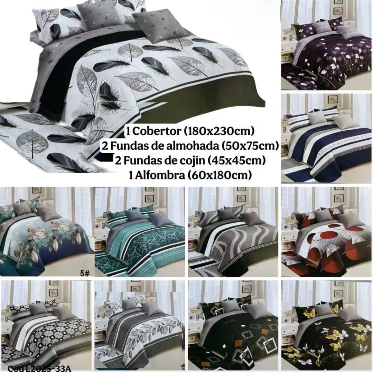 COBERTOR 6 PIEZAS 1.5 PLAZA3