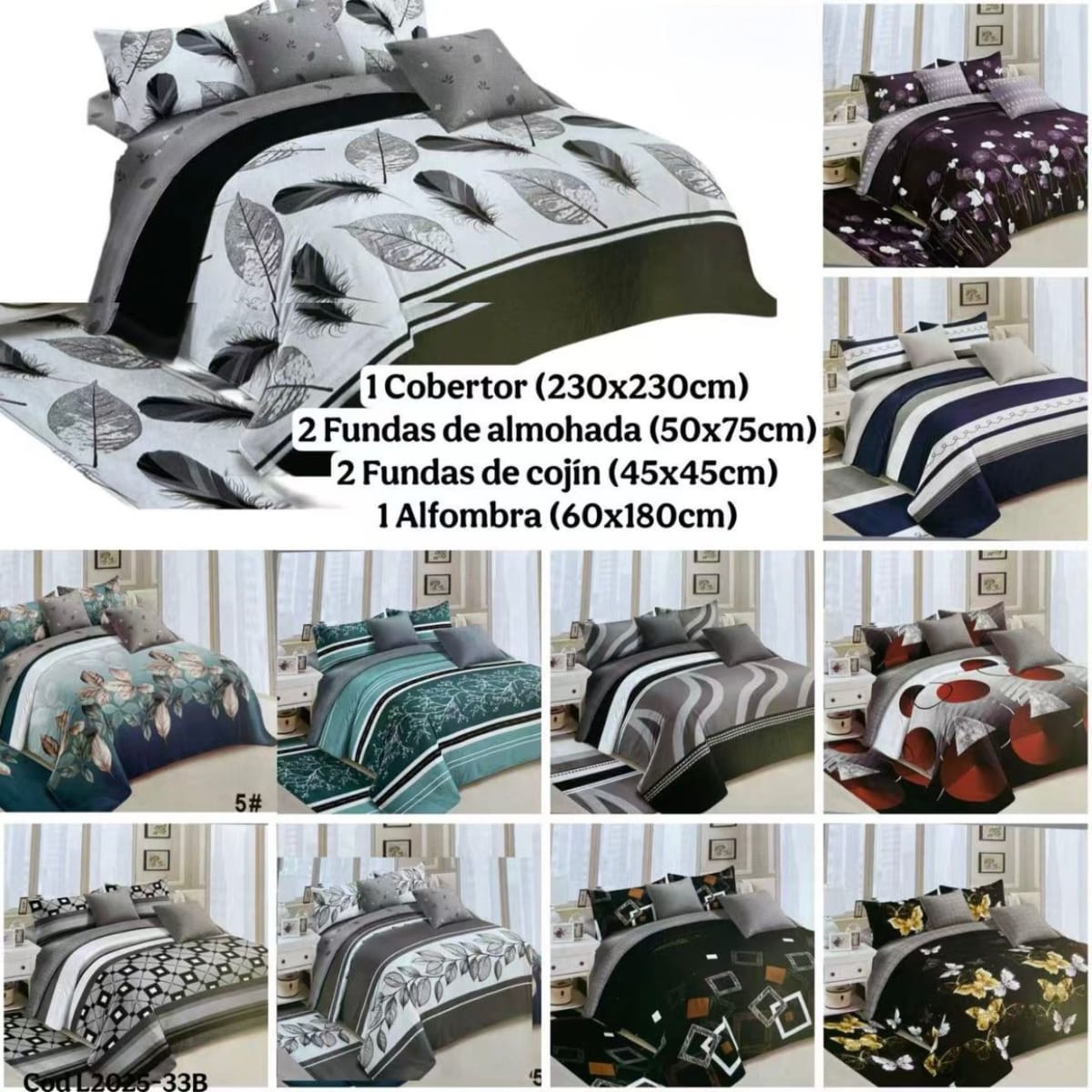 COBERTOR 6 PIEZAS 2 PLAZAS3