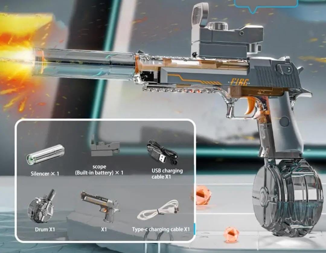 PISTOLA DE AGUA LUCES LED WATER GUN3