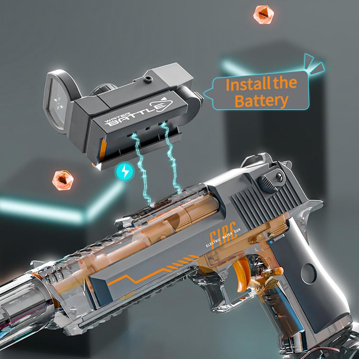 PISTOLA DE AGUA LUCES LED WATER GUN2