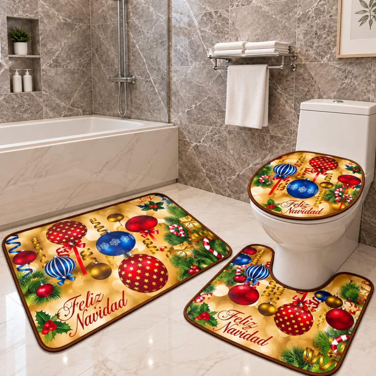 SET DE BAÑO NAVIDEÑO4