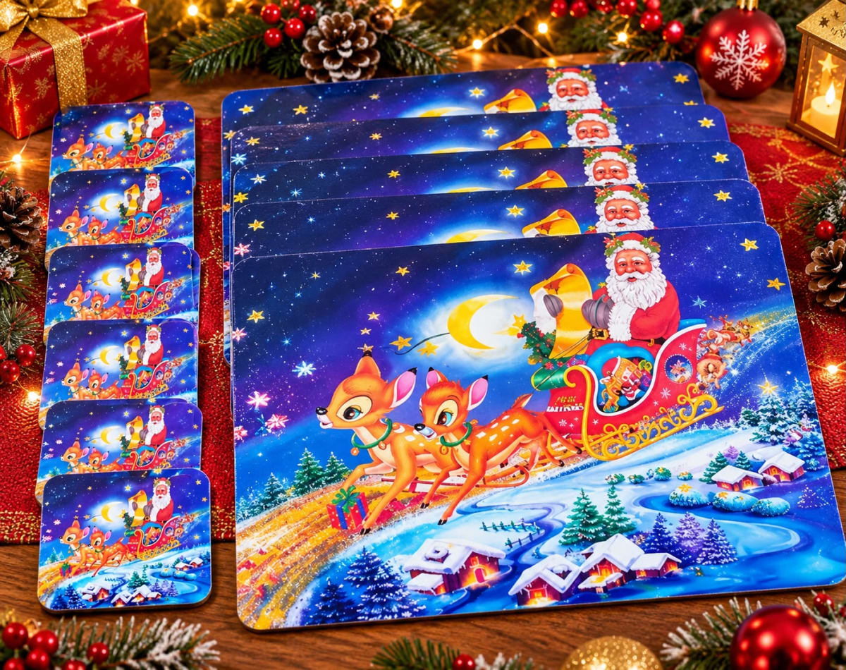 SET DE INDIVIDUAL CON PORTA VASO NAVIDEÑO1