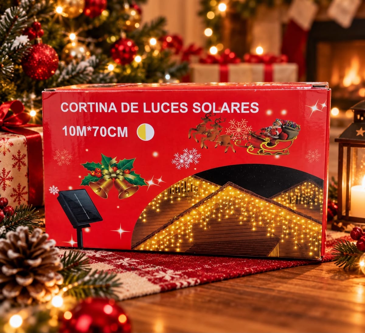 CORTINA DE LUCES SOLARES 10MX70CM2