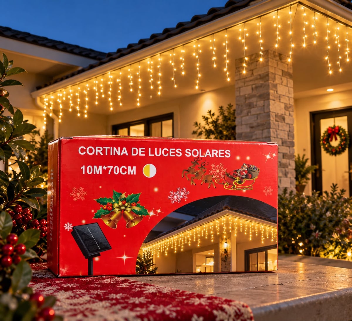 CORTINA DE LUCES SOLARES 10MX70CM 0