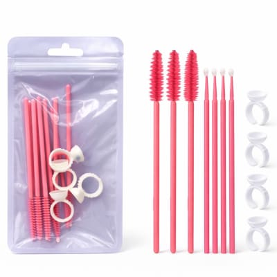 Pack Mini Pestañas (Microbrush + Cepillos + Anillos blancos) 12 Piezas1