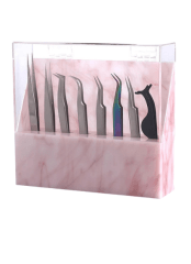 Organizador Pinzas Tapa Marmol Rosa