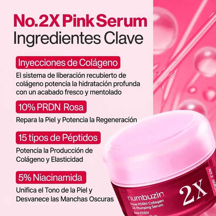 Numbuzin N°2X Rose PDRN Collagen 2X Plumping Serum 30ml1
