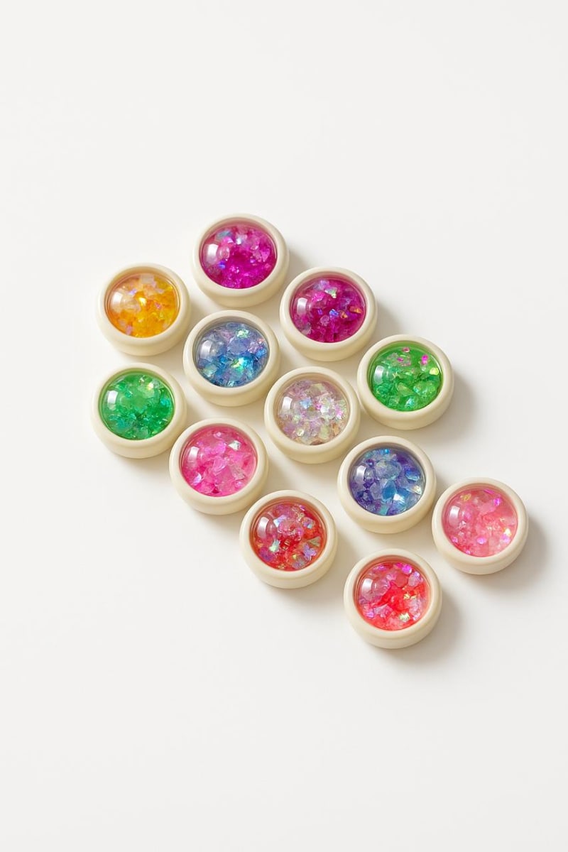 Polvo Glitter Uñas x 12 Colores1