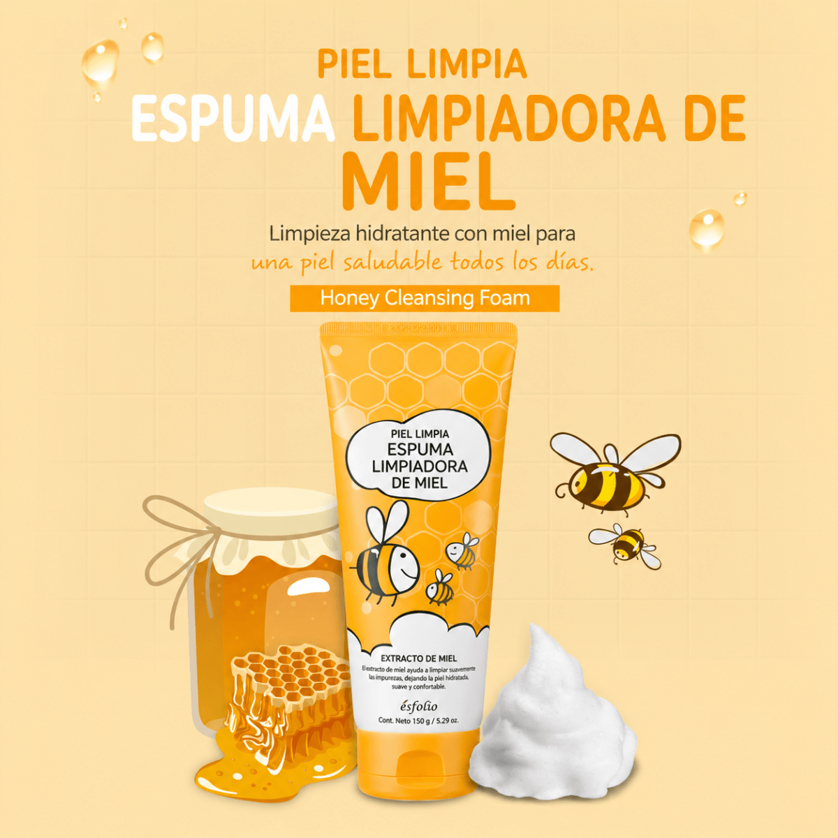 Esfolio Honey Cleansing Foam 150g1