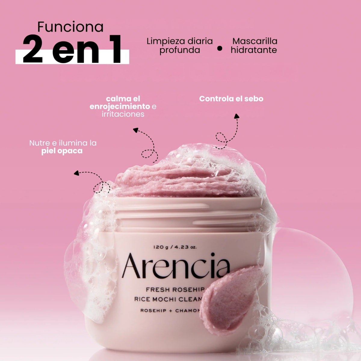 Arencia Fresh Rosehip Rice Mochi Cleanser 120g3