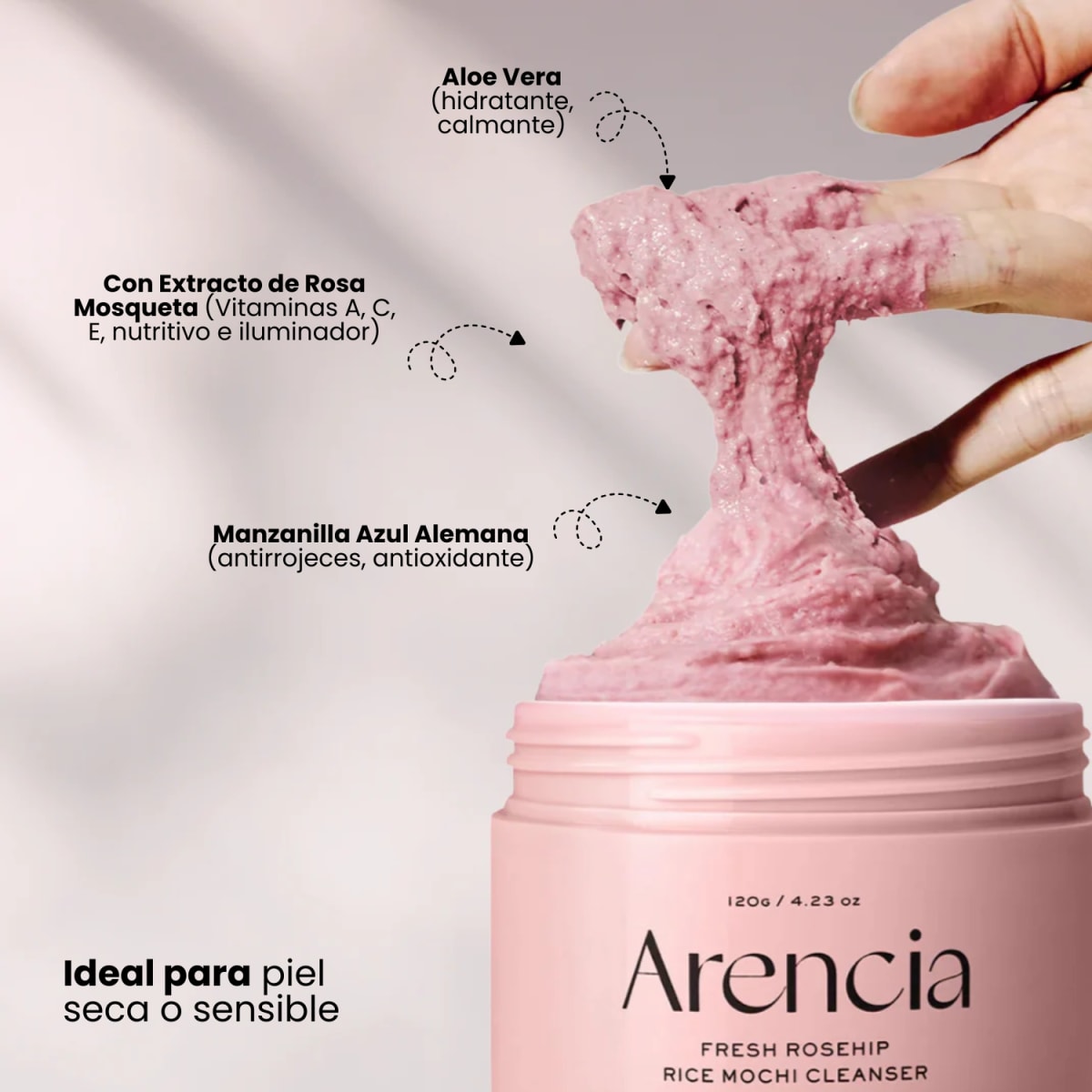 Arencia Fresh Rosehip Rice Mochi Cleanser 120g4