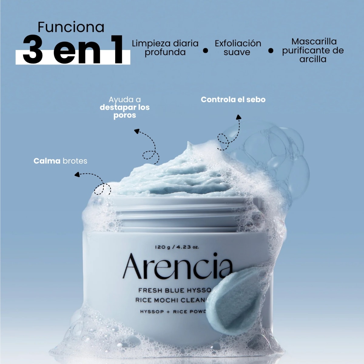 Arencia Blue Hyssop Rice Mochi Cleanser 120g3