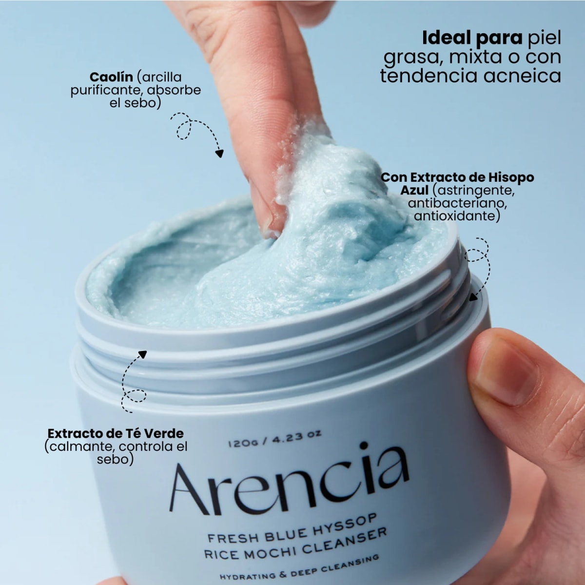 Arencia Blue Hyssop Rice Mochi Cleanser 120g4