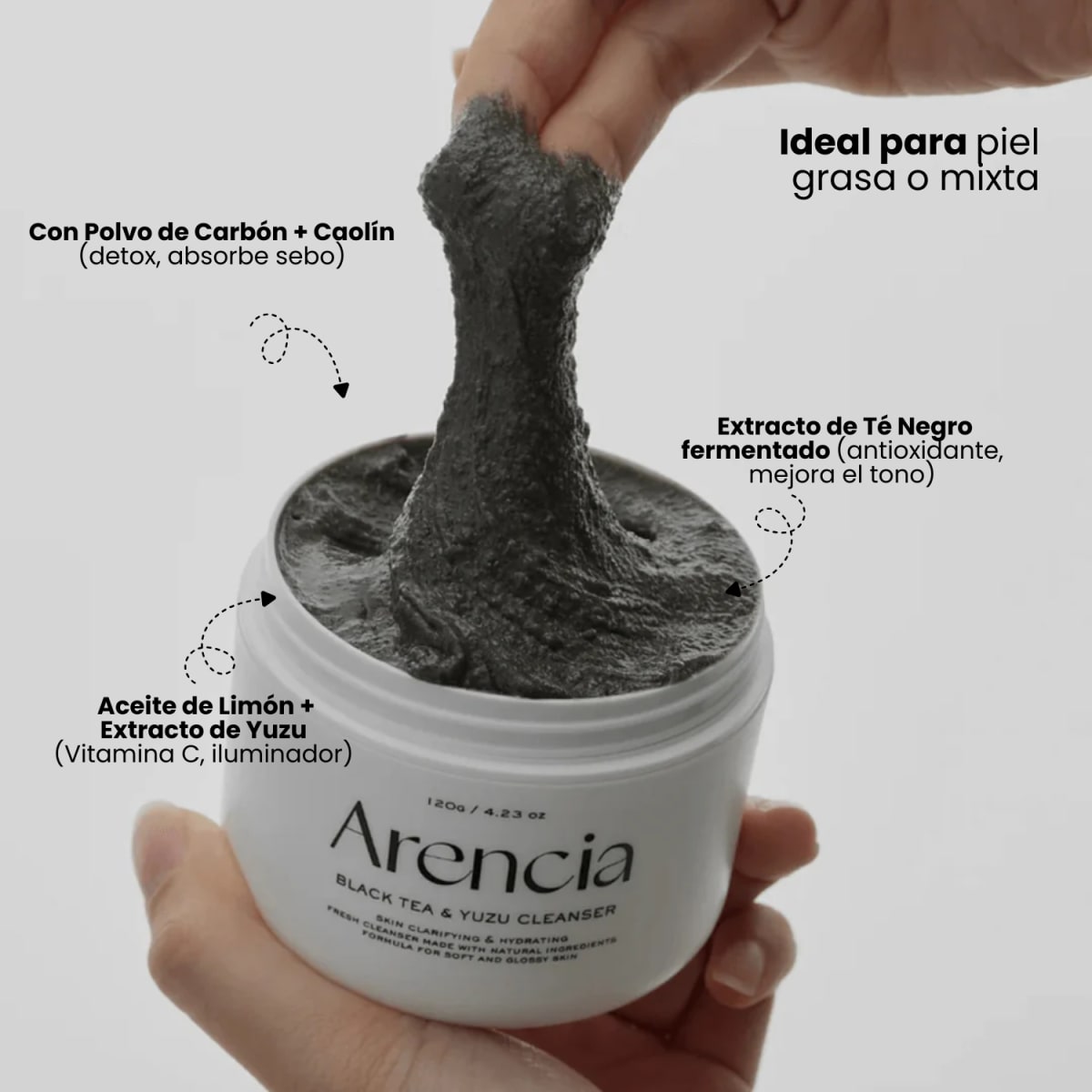 Arencia Black Tea Rice Mochi Cleanser 120g4