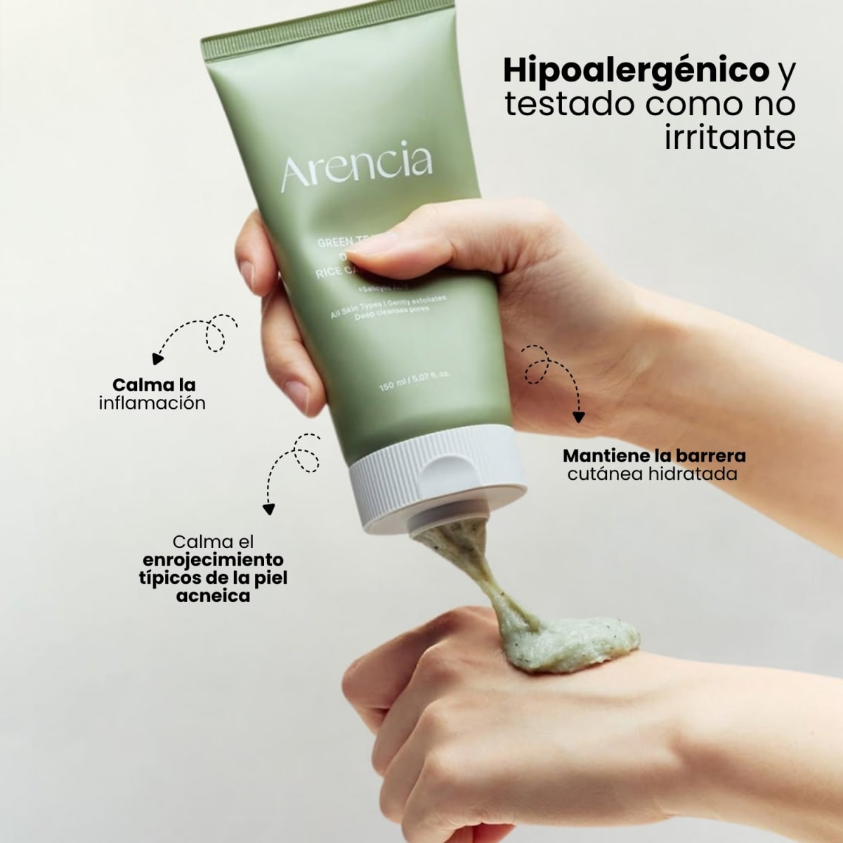 Arencia Rice + LHA Pore Control Rice Cake Cleanser 150g3