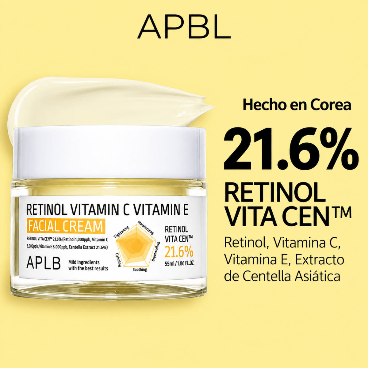 APLB Retinol Vitamin C Vitamin E Facial Cream 55ml3